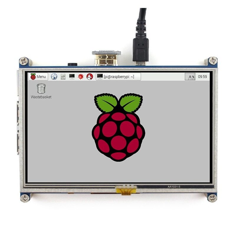 Ekran dotykowy TFT 5" 800x480 dla Raspberry Pi - GPIO