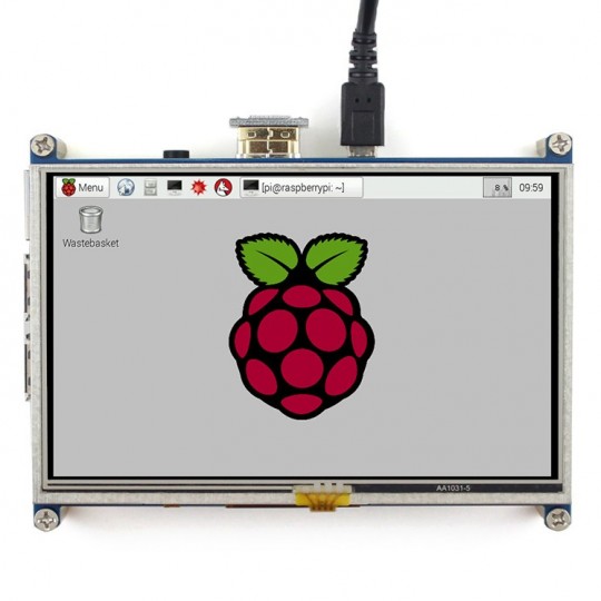 РК-TFT резистивний сенсорний екран 5 дюймів 800x480 пікселів HDMI + GPIO для Raspberry Pi 4/3/2/B+/Zero - Waveshare 10563
