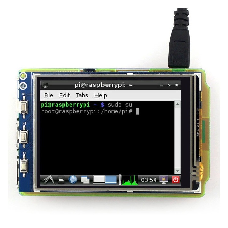 Ekran dotykowy rezystancyjny LCD TFT 3,2" 320x240px GPIO dla Raspberry Pi 2/B+