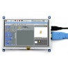 Ekran dotykowy rezystancyjny LCD TFT 5" 800x480px HDMI + USB dla Raspberry Pi 2/B+ oraz czarno-biała obudowa  - zdjęcie 3