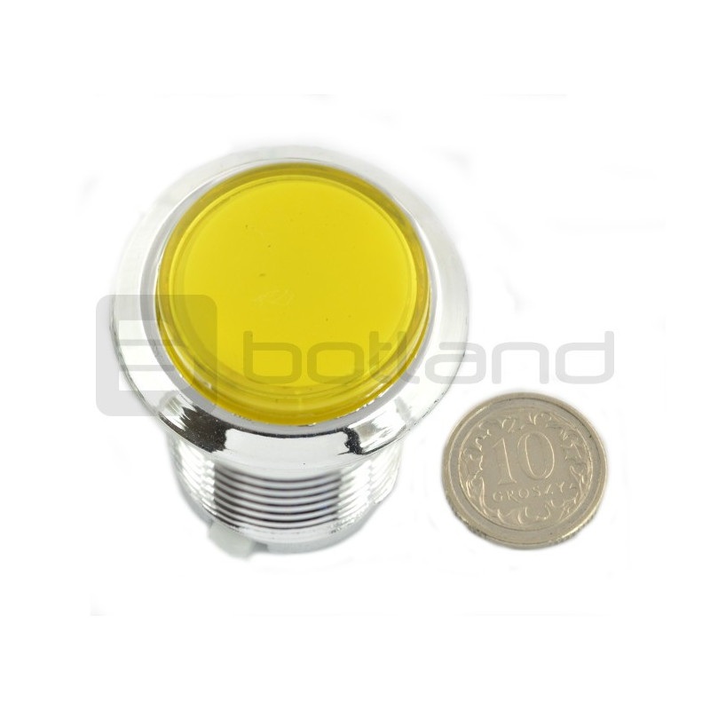 Push Button 3,3cm - żółte podświetlenie