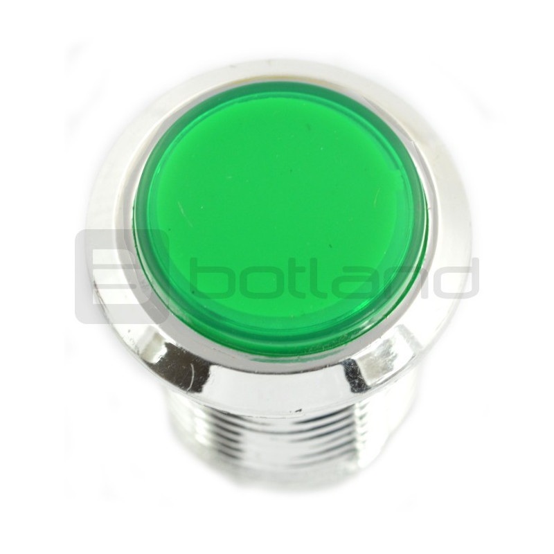 Push Button 3,3cm - zielone podświetlenie
