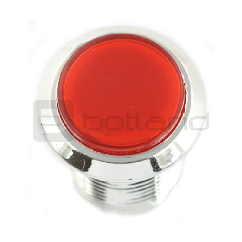 Push Button 3,3cm - czerwone podświetlenie
