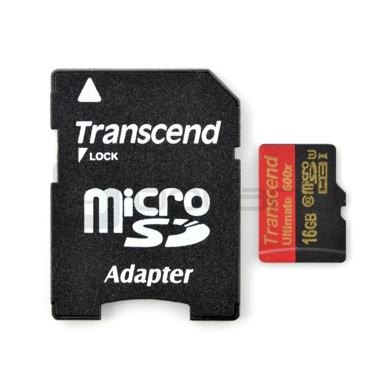 Karta pamięci Transcend Ultimate microSD / SDHC 16GB 600x UHS-I klasa 10 z adapterem