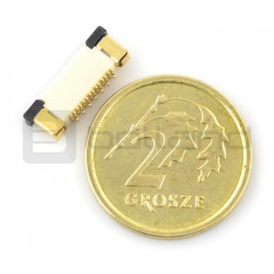 Złącze żeńskie ZIF, FFC/FPC, pionowe 14 pin, raster 0,5 mm
