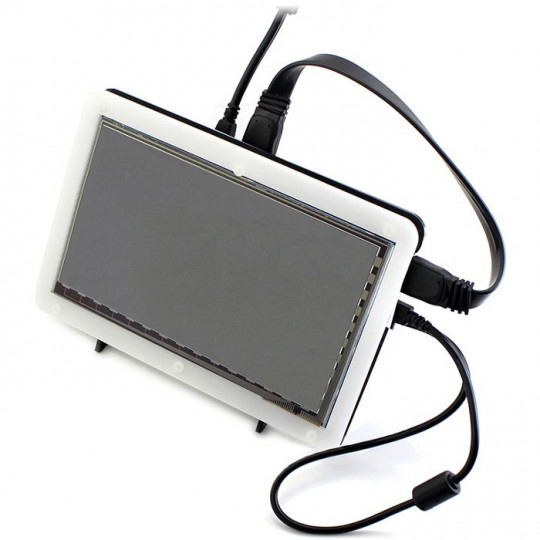 РК-екран IPS 7 дюймів C 1024x600px ємнісний сенсорний HDMI + USB Rev 4.1 для Raspberry Pi чорно-білий корпус - Waveshare 11303