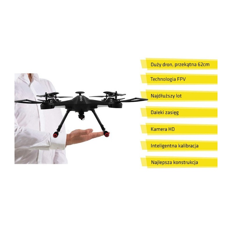 Dron quadrocopter OverMax X-Bee drone 5.2 WiFi 2.4GHz z kamerą FPV - 62cm +  2 dodatkowe akumulatory
