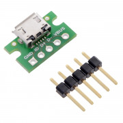 MicroUSB typ B 5 pin - złącze do płytki stykowej - Pololu 2586