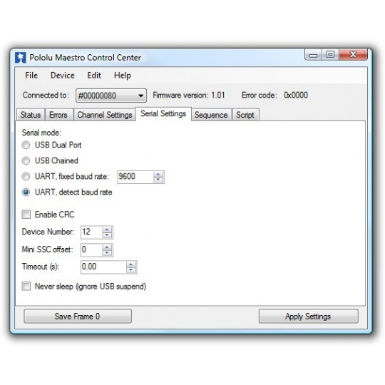 Міні-контролер сервоприводу Mini Maestro USB 12-канальний - Pololu 1352