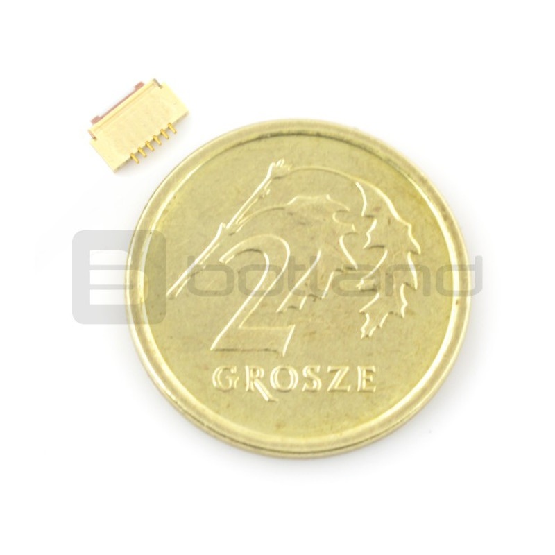 Złącze żeńskie ZIF, FFC/FPC, poziome 6 pin, raster 0,5 mm, dolny kontakt