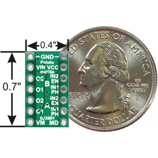 DRV8835 - двоканальний контролер двигуна 11V/1.2A - Pololu 2135
