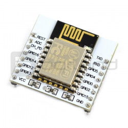Moduł WiFi ESP-12E ESP8266 Black - 11 GPIO, ADC, PCB antena z adapterem 2,54mm