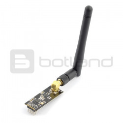 Moduł radiowy nRF24L01+ PA LNA 2,4GHz - transceiver THT - czarny z anteną