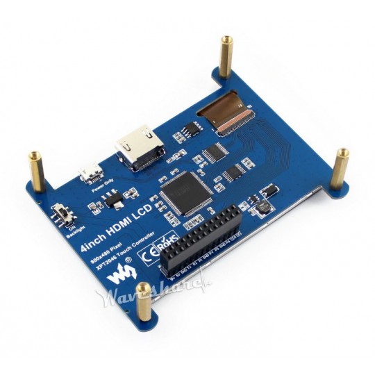 Резистивний РК-дисплеї IPS сенсорний екран 4 дюйми 800x480 пікселів HDMI + GPIO для Raspberry Pi - Waveshare 12030