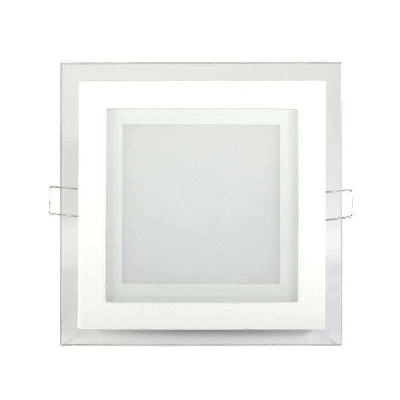 Panel LED ART szklany kwadratowy 16x16cm, 12W, 800lm, AC80-265V, 3000K - biała ciepła