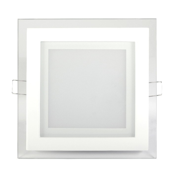 Panel LED ART szklany kwadratowy 16x16cm, 12W, 800lm, AC80-265V, 3000K - biała ciepła