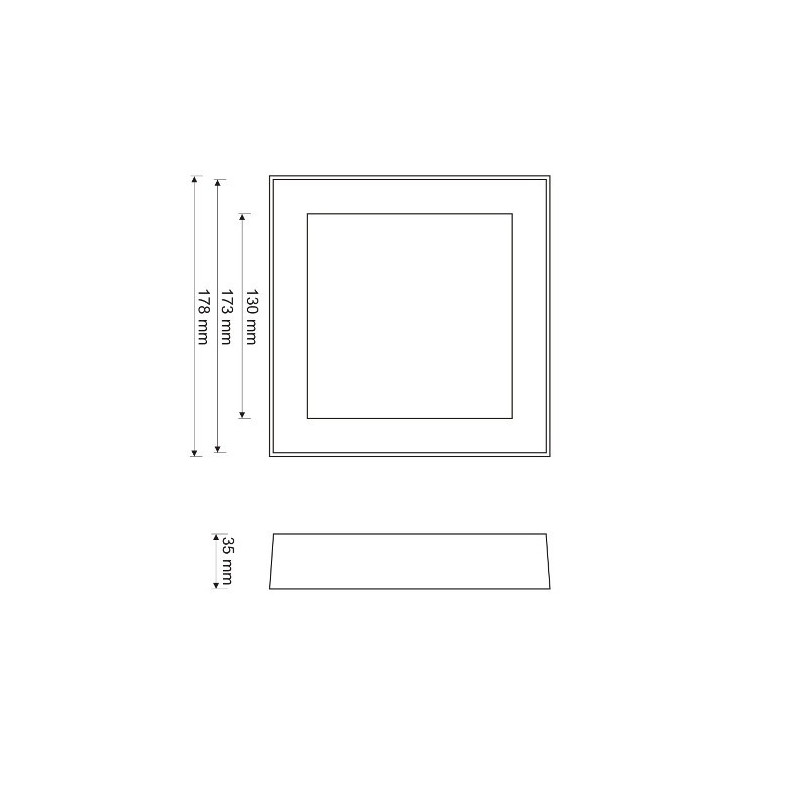 Panel LED ART natynkowy kwadratowy 18cm, 12W, 720lm, AC80-265V, 4000K - biała neutralna