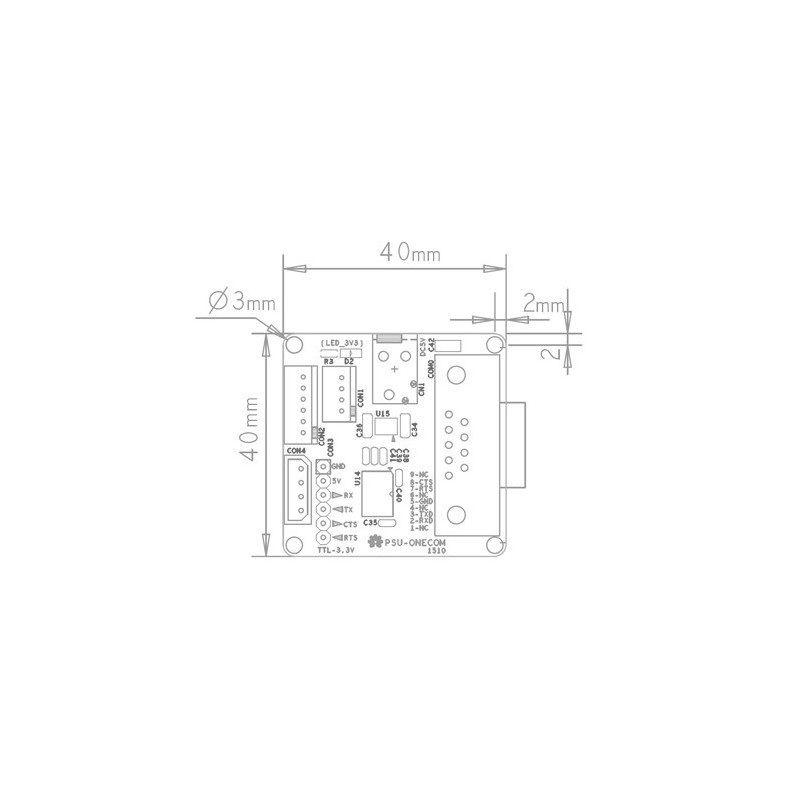 Konwerter RS232 - UART - PSU-ONECOM