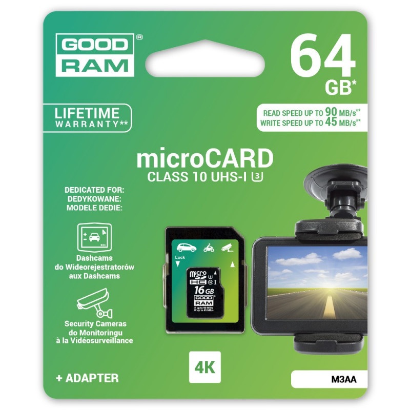Karta pamięci Goodram micro SD / SDXC 64GB 4K UHS-I klasa 10 z adapterem