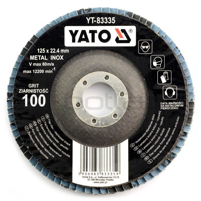 Tarcza ściernica listkowa Yato YT-83335 - wypukła - 125x7mm