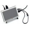 Ekran dotykowy rezystancyjny LCD TFT 5'' (B) 800x480px HDMI + USB Rev 2.1 dla Raspberry Pi 3/2/Zero + obudowa czarno-biała - zdjęcie 3