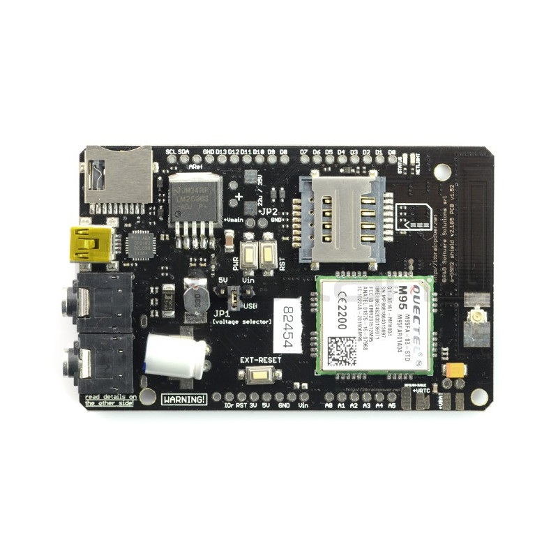 A-GSM Shield GSM/GPRS/SMS/DTMF v2.064 - do Arduino i Raspberry Pi -  wersja z wlutowanymi złączami