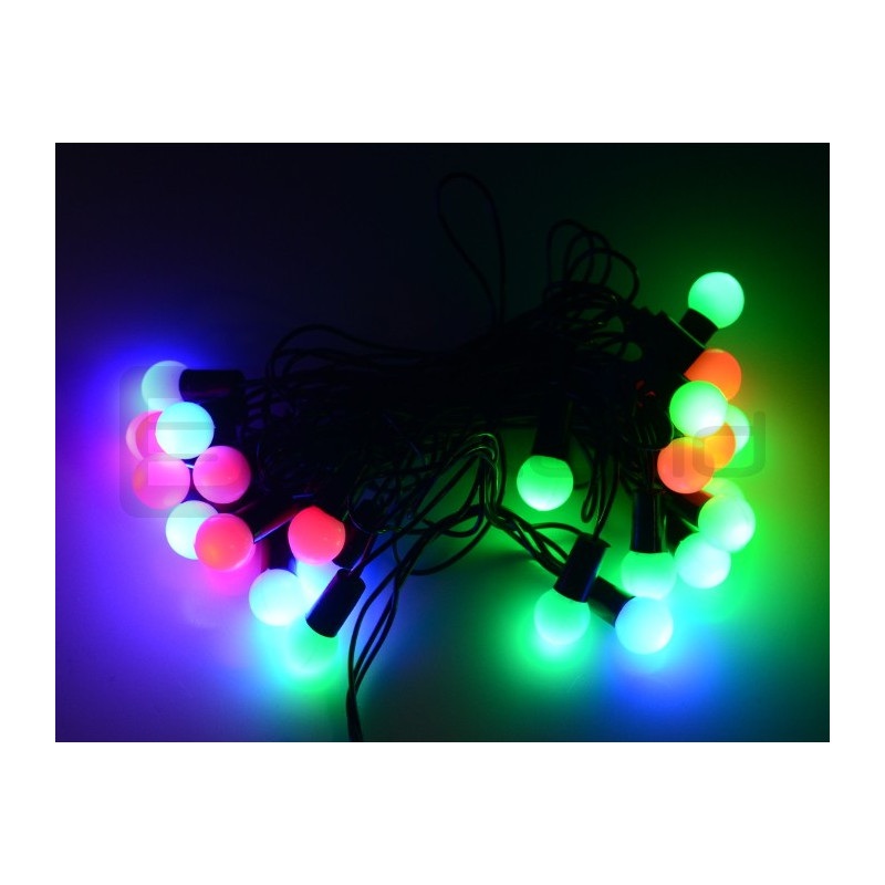 Lampki choinkowe LED kule - RGB - 40 szt.