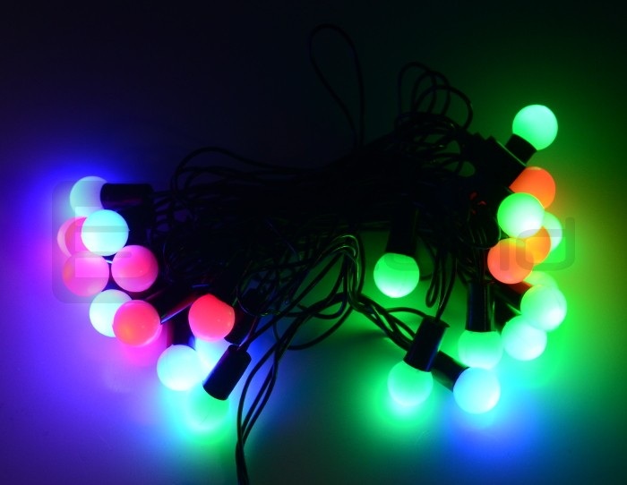 Lampki choinkowe LED kule - RGB - 40 szt.