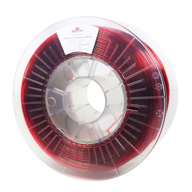 Filament Spectrum PETG 1,75mm 1kg - Transparent Red