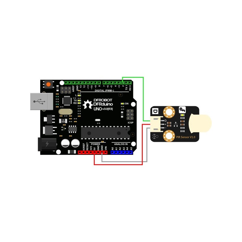 Cyfrowy czujnik ruchu PIR dla Arduino i Raspberry - DFRobot Gravity