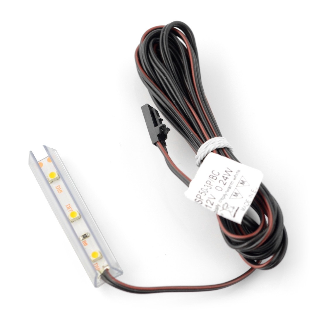 Oświetlenie LED do półek NSP-50 - 3diody, biały-ciepły - 12V / 0.24W
