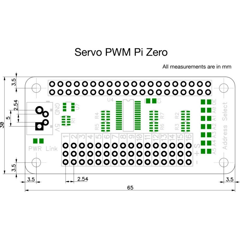 Servo PWM Pi Zero - 16-kanałowy kontroler serw dla Raspberry Pi