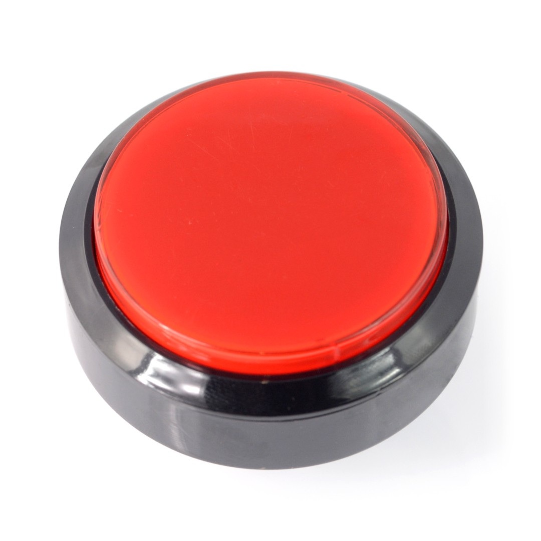 Push Button 6cm - czerwony - płaski