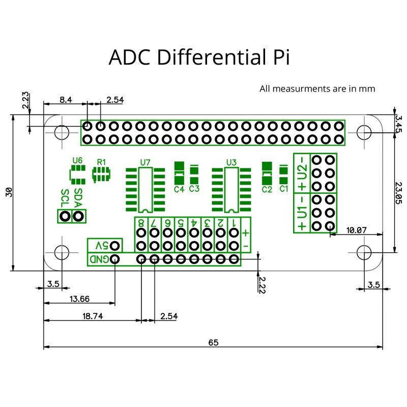 ADC Differential Pi - MCP3424 - 8-kanałowy przetwornik A/C