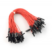 Przewody połączeniowe żeńsko-żeńskie 20cm czerwone - 100 szt.