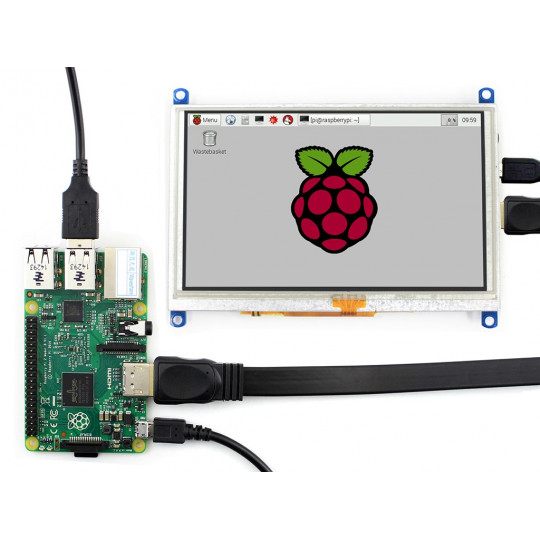 Сенсорний екран G - резистивний РК-TFT 5'' 800x480px HDMI + USB для Raspberry Pi 4B/3B+/3B/2B/Zero - Waveshare 14447