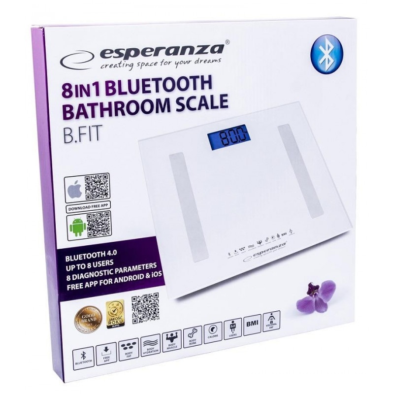 Waga łazienkowa Esperanza EBS016W 8w1 - Bluetooth