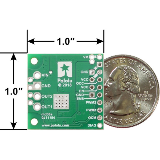 TB9051FTG - одноканальний контролер двигуна 28 В/2,6 А - Pololu 2997