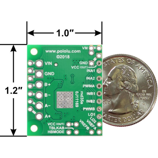TB67H420FTG - двоканальний контролер двигуна 47V/3.4A - Pololu 2999