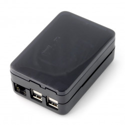 Obudowa Raspberry Pi Model 3/2/B+ czarna z klapką - Short Crust Plus