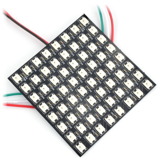Гнучка матриця 8x8 - 64 RGB-світлодіоди - WS2812B з індивідуальною адресацією