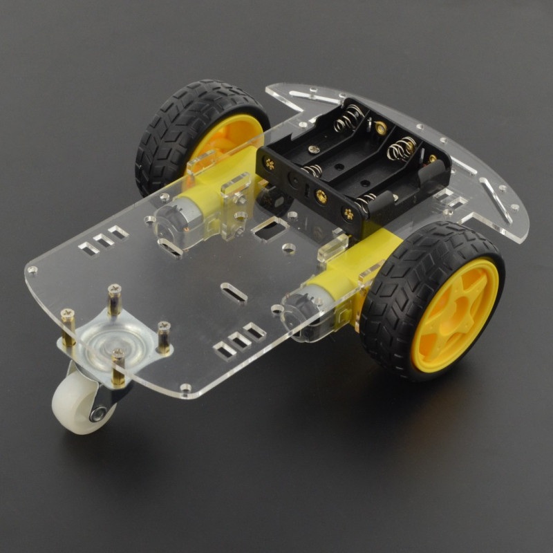 2-kołowe podwozie robota z silnikami - prostokątne
