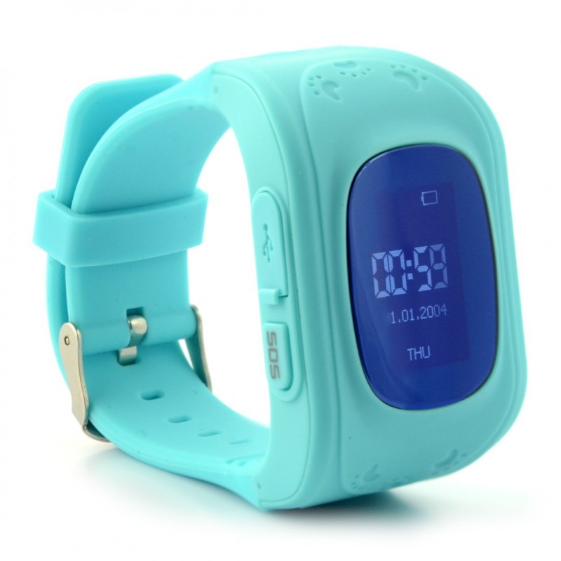 Zegarek dla dzieci z lokalizatorem GPS AW-K01- Turkusowy