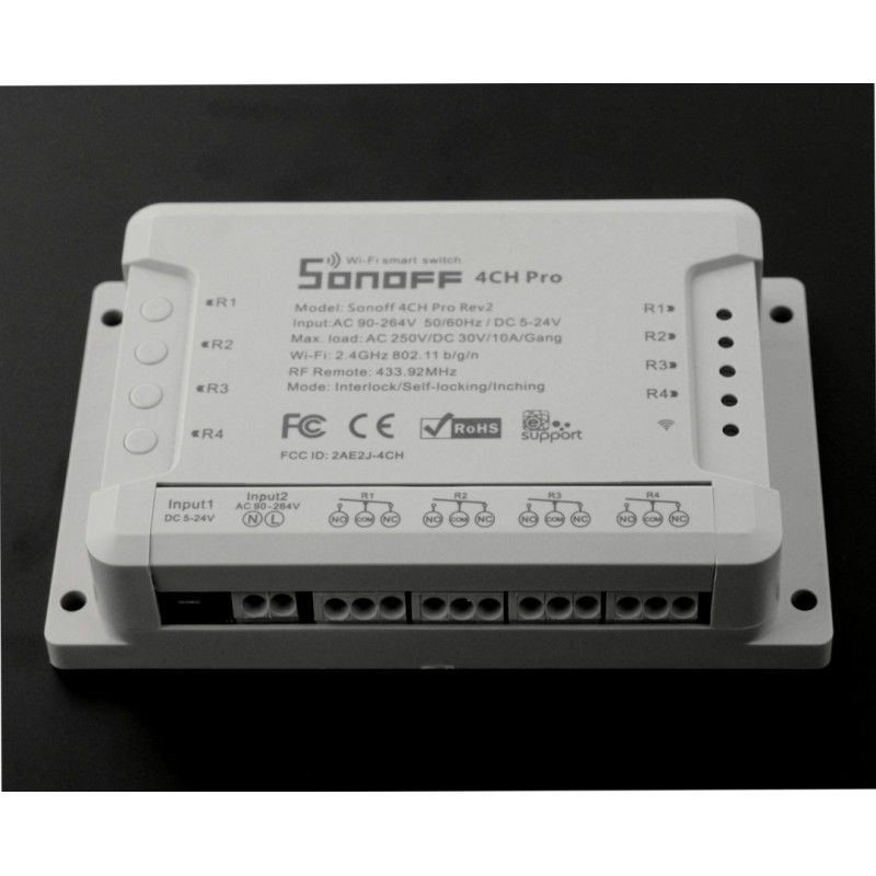 Sonoff 4CH Pro - 4-kanałowy przełącznik WiFi / RF - 3 tryby pracy