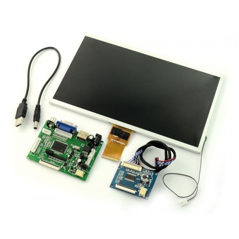 Ekran LCD TFT 10,1'' 1024x600px dla Raspberry Pi 3B+/3B/2B/B+