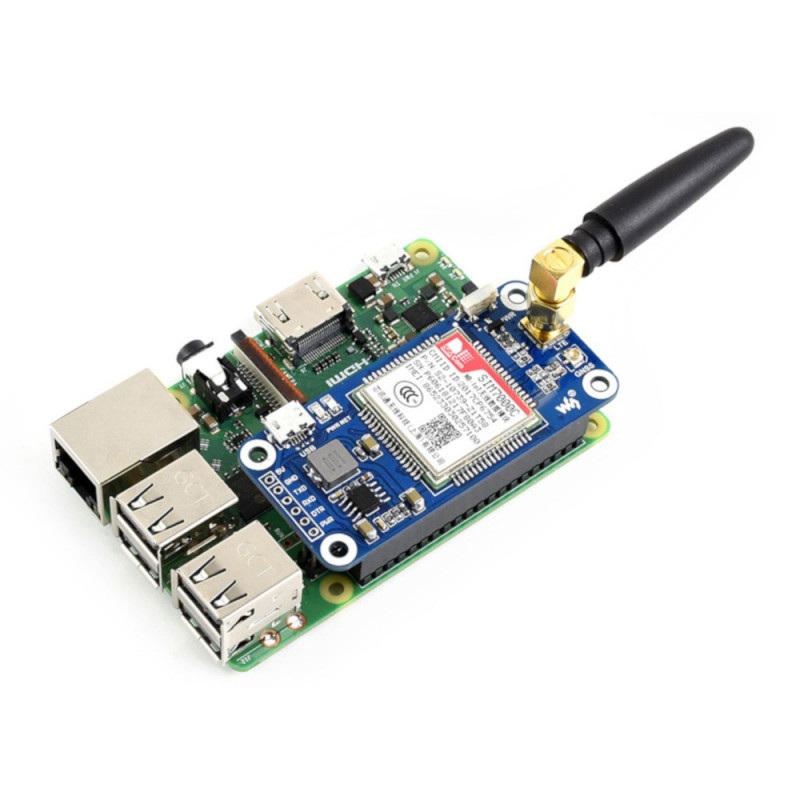 Waveshare Shield NB-IoT/LTE/GPRS/GPS SIM7000E - nakładka dla Raspberry Pi 3B+/3B/2B/Zero
