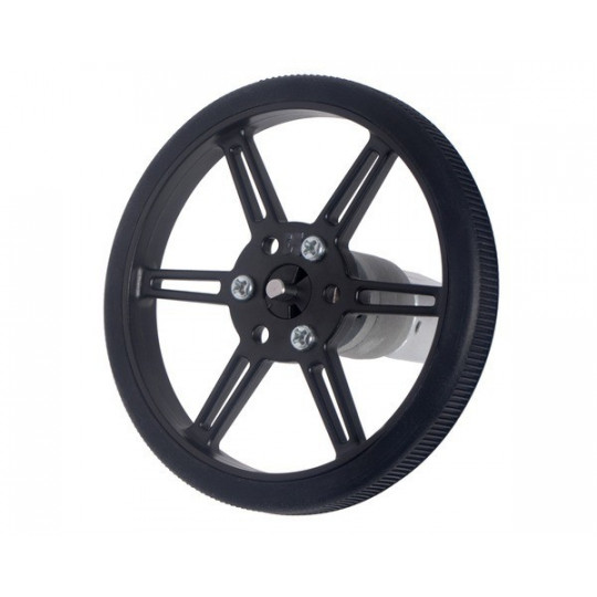 Колеса 80x10 мм для валів 3 мм та 4 мм - чорні - Pololu 3690