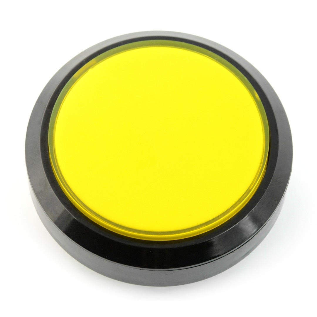Push button 10cm - żółty - płaski