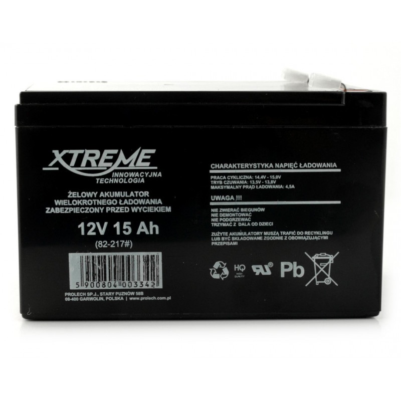 Akumulator żelowy 12V 15Ah Xtreme
