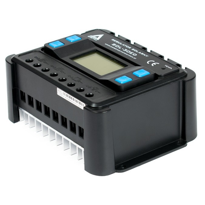 Solarny regulator ładowania AZO Digital PWM SOL-30ED 12/24 - 30A z wyświetlaczem LCD